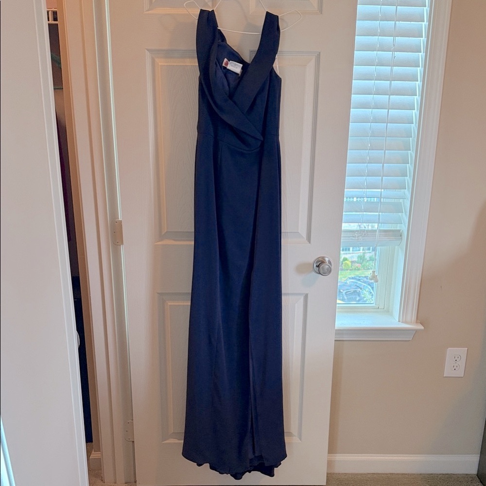 Chic One Shoulder Navy Blue Dress